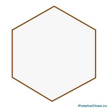 Головоломка на разрезание фигуры - Разрежьте шестиугольник на три части, и из них сложите ромб.